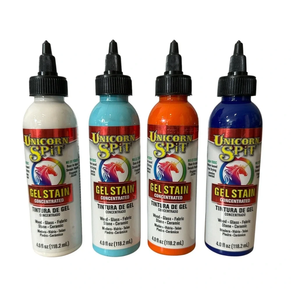 Unicorn SPiT Lot of 14 Gel Stain Concentrated Multi-Surface Paint Glaze 4oz READ